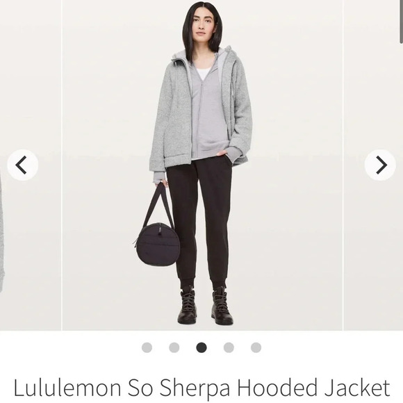 Lululemon So Sherpa Wool Blend Boucle Gray Heather Hooded Zip Jacket size 2 - Picture 1 of 13
